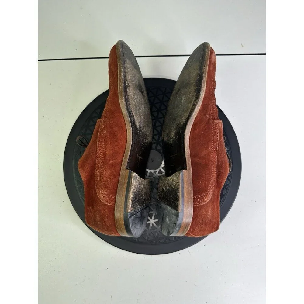Hugo Boss Oxford Derby Wingtip Suede Shoe Size 7 Orange